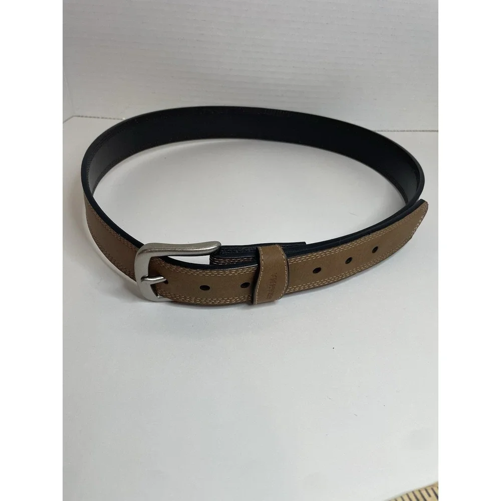 Brahma Belt Tan Vegan Leather Dress Belt Belt Size M 34-36
